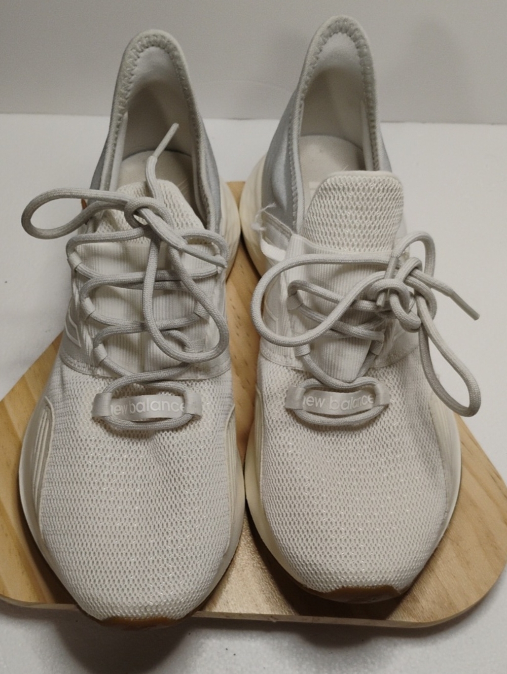 New Balance Women's Off-White Mesh Lace-Up Sneakers